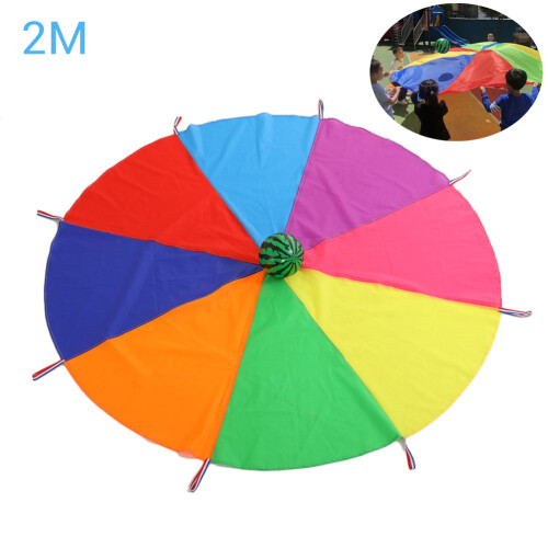 Kids Rainbow Umbrella Parachute Tent Game