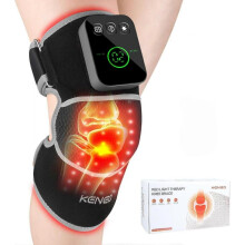 Red Light Therapy Knee Brace with Vibration Massage - 660nm & 850nm Infrared Light Therapy for Knee Pain Relief, 3 Heat Levels, 3 Massage Modes, Wirel