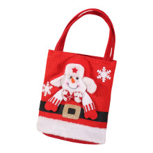Feestelijke vilten cadeautas met kerstman en-sneeuwman