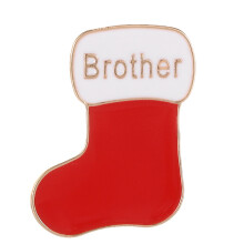 Feestelijke reversspeld Kerstsok Familiebroche Pin Sieraden-B