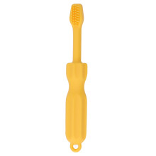(Yellow) 2-in-1 Baby Siliconen Melktand tandborstel Geel