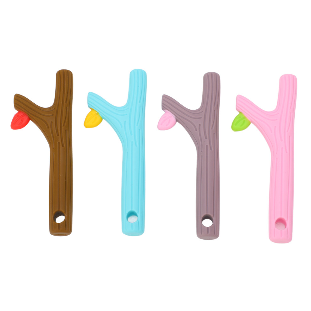 4Pcs Baby Teething Toy Hollow Silicone Teether Chew Straw for Infants