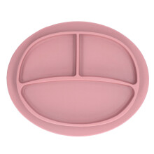 (Pink) Baby-Saugteller BPA-frei Anti-Rutsch Grau