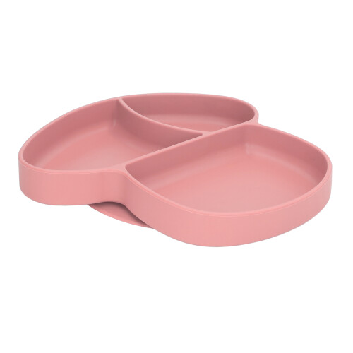 (Pink) Rutschfest geteilter Silikon-Saugteller Rosa 2