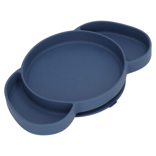 (Dark Blue) Kinder-Saugteller Silikon Dunkelblau 1