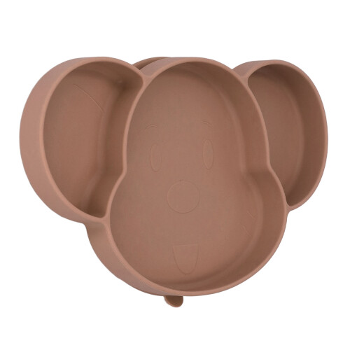 (Coffee) Baby-Saugteller Silikon Bärenform Grau 2