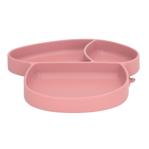 (Pink) Rutschfest geteilter Silikon-Saugteller Rosa 1