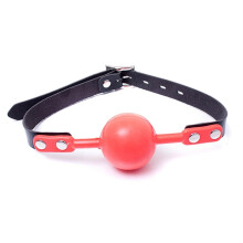 48mm Large Solid Silicone Mouth Gag Ball Leather Band BDSM Bondage Toy Red For Couples
