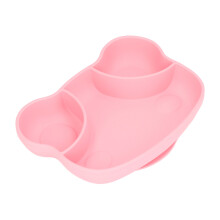 (Pink Frog) Silikon-Babyfrosch-Platte Mikrowelle Saugnapf Rosa