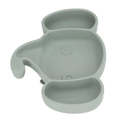 (Green) Baby-Saugteller Elefantenform Silikon 6M+ Grün 2