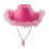 Pink Felt Cowboy Hat with Neck Drawstring for Women 4