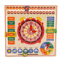 Holzwecker Spielzeug 6-in-1 Wetterkalender für Kinder