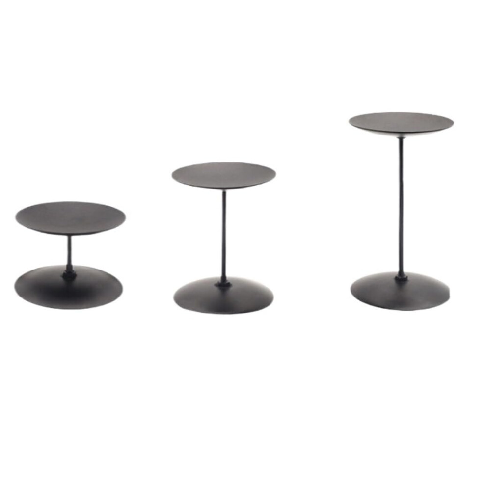 Candelabra Candlestick Black Metal Pillar Candle Holders Set of 3 9 x 15 cm Home Decor-image-OPC-PMMNRDF-NEW