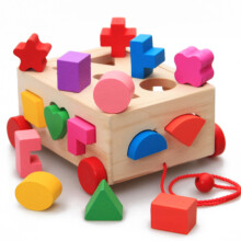 Houten Trolley 15 Gaten Drop Blok Speelgoed