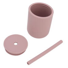 (Light Fuchsia) 210ml Silikon-Becher, BPA-frei, undicht, mit Stroh