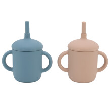 2x Baby-Strohbecher 150ml, Silikon, BPA-frei