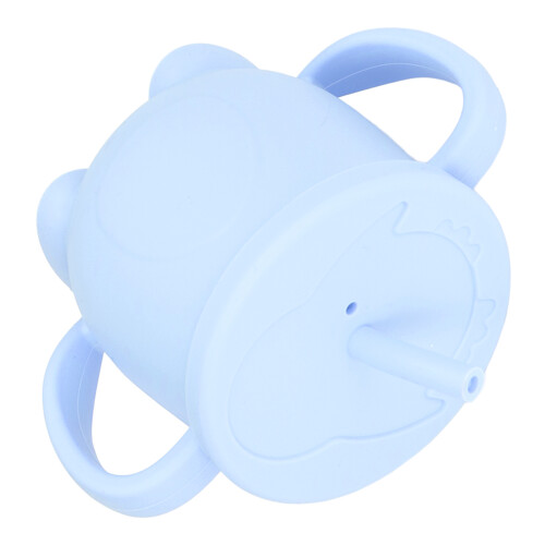 (Blue) Silikon-Saugbecher mit Stroh, rutschfest, blau 2