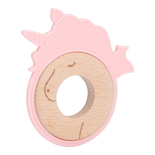 (Type B) Holzring-Silikon-Bissspielzeug Tierform für Babys 2