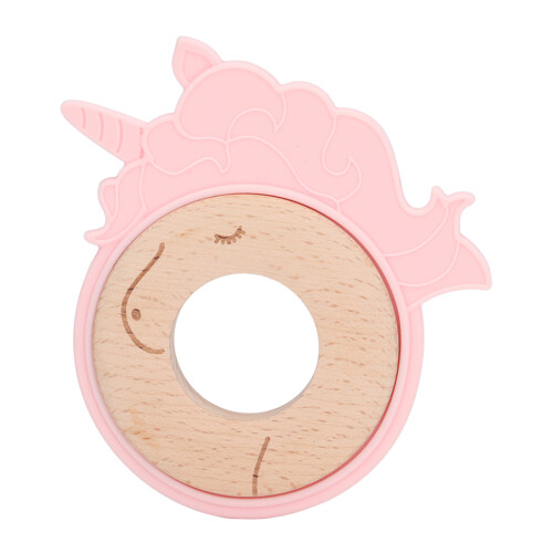 (Type B) Holzring-Silikon-Bissspielzeug Tierform für Babys 1