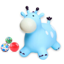 (Blue Calf) Inflatable Bouncy Horse Thick Bright Colors Kids Ride On Toy Blue Calf