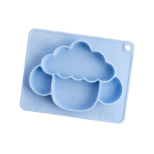(Blue) Baby-Abendplatte mit Fächern, Tierform, Silikon, Blau