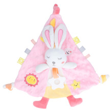 (Type B 14.2 X 14.6 X 2in) Baby-Tier-Puppe mit Beißring weiche Kuscheldecke
