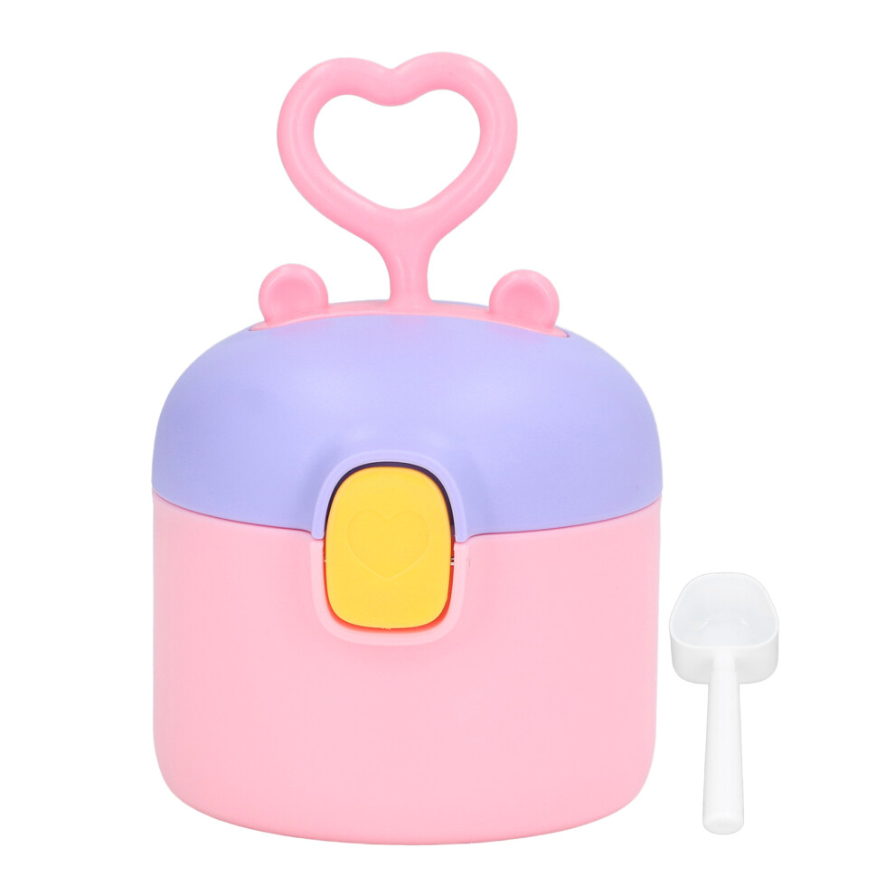 (Pink) 250Ml Pp Milk Powder Container With Scoop Silicone Seal Pink