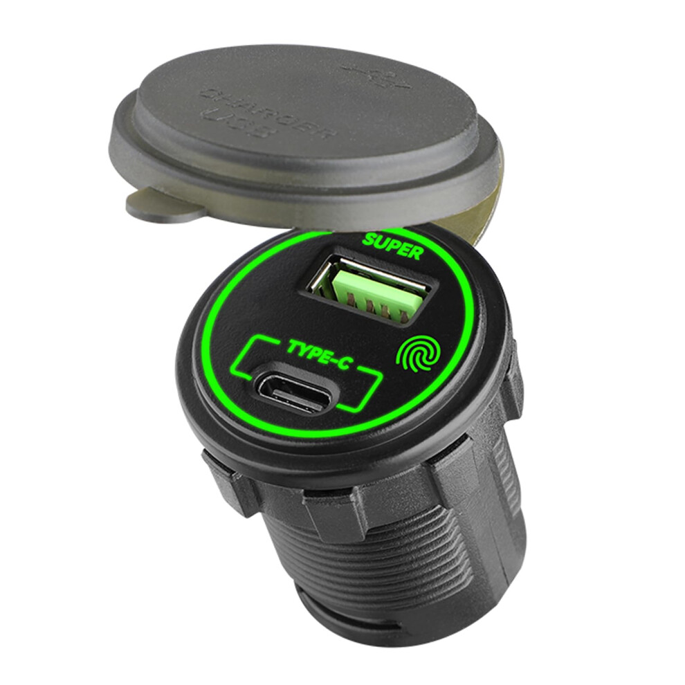 66W Car Charging Adapter Dual Port Usb-C Pd 30W And Usb-A 36W With Touch Switch For Cars, Trucks, Suvs, Motorcycles 9105992850273