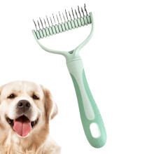 Cat Deshedding Comb Double-Sided Pet Detangling Rakes For Dogs And Cats Green Bichon Frise Long-Haired Cats