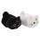 2x Cartoon Cat Plush Pillow Soft White Black 1