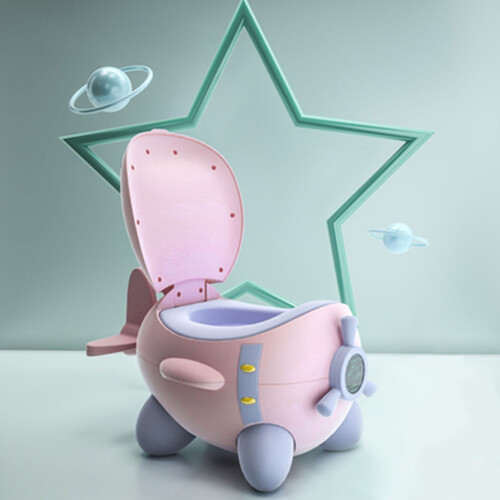 (Pink) Potty Seat Airplane Shape Detachable White