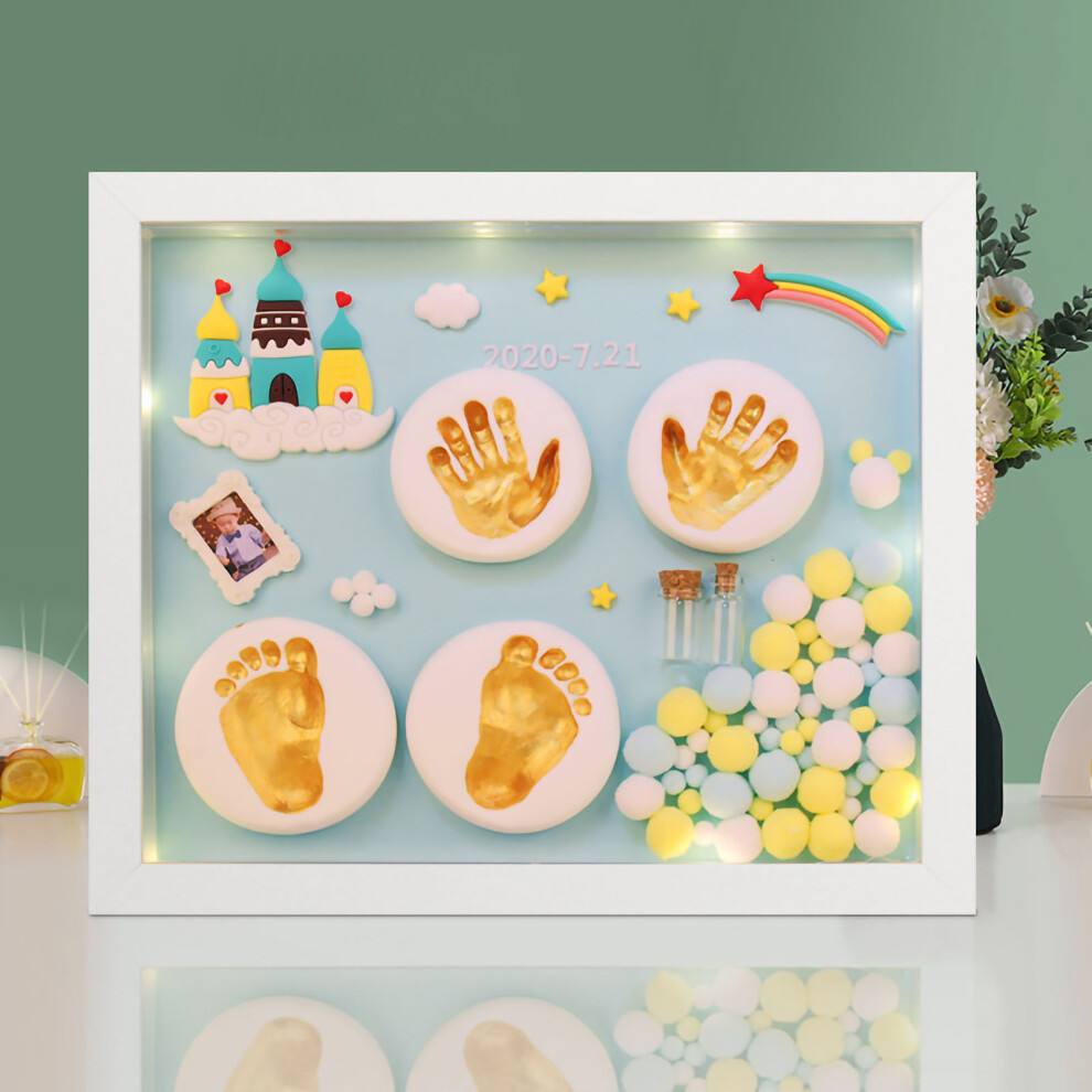 (Type 3) Baby Handprint Footprint Kit Cartoon Newborn Keepsake Gift Type 2