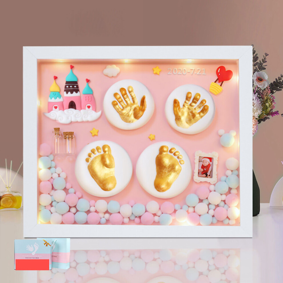 (Type 2) Baby Handprint Footprint Kit Cartoon Newborn Keepsake Gift Type 2