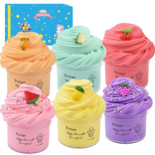 6x 100ml Butterspielzeug Clay Kit DIY Süßigkeiten Obst für Kinder
