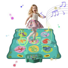 Dance Mat Cartoon Dinosaur LED Musical Play Pad Toy for Kids