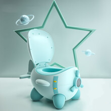 (Green) Toilettentrainings-Sitz in Flugzeugform, abnehmbar, weiß