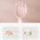 (Pink) Bent Handle Baby Fork Spoon Set Soft PP Toddler Utensils Yellow 3