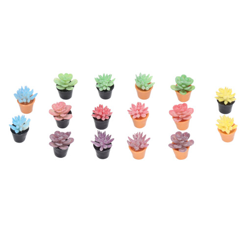 16Pcs Resin Potted Plants 1:12 Dollhouse 1