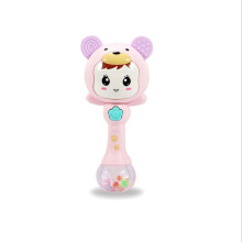 (Pink) Sicherer Baby-Rasselzahnspielzeug mit Licht & Musik, pink
