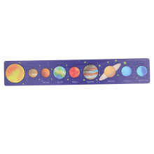 (Yellow Sun) Holz-Solar-System-Puzzle Spielzeug Blau Rot Sonne für Kinder