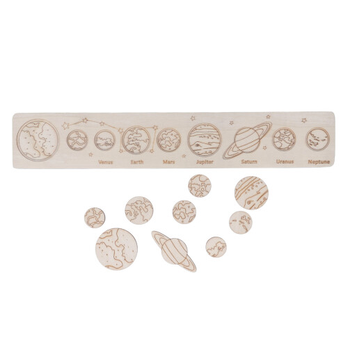 Holz-Solar-System-Bauset, DIY, pädagogisches Spielzeug