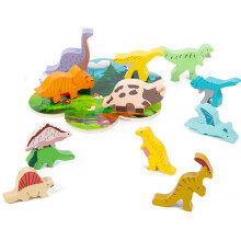 Houten Stapel Dinosaurus Blokken