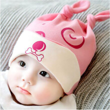 (Pink Hat) Baby-Hut Schal Ohrenklappen Baumwolle Set 3-6 Monate beige