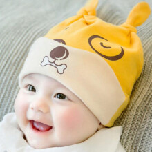 (Yellow Hat) Baby muts & sjaal set beige katoen 3-6 mnd