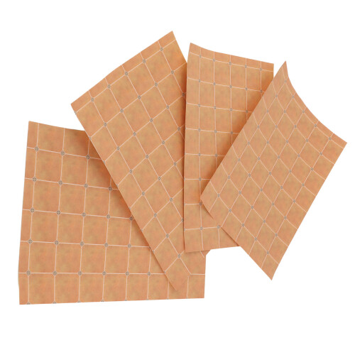 (06) 4Pcs 1/12 Dollhouse Floor Sticker Gloss Paper