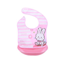(Pink Rabbit) Baby-Futterschürze Roll-Up mit großer Tasche, Blau Wal