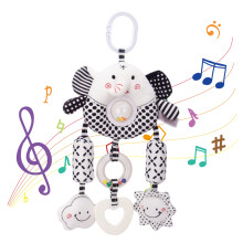 Hängespielzeug Schwarz-Weiß Plüsch mit Glockenspiel für Babys