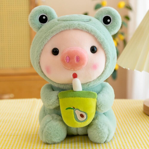 9,8 Zoll Schwein Plüschspielzeug mit Milchteebecher für Kinder 2