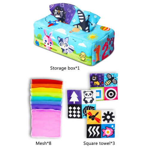 Baby Tissue Box Colorful Sensory Educational Toy 2