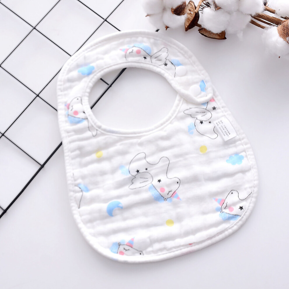 (Flying Horse) U Shaped Cotton Baby Bib Adjustable Snap Feeding Saliva Pad Ice Cream